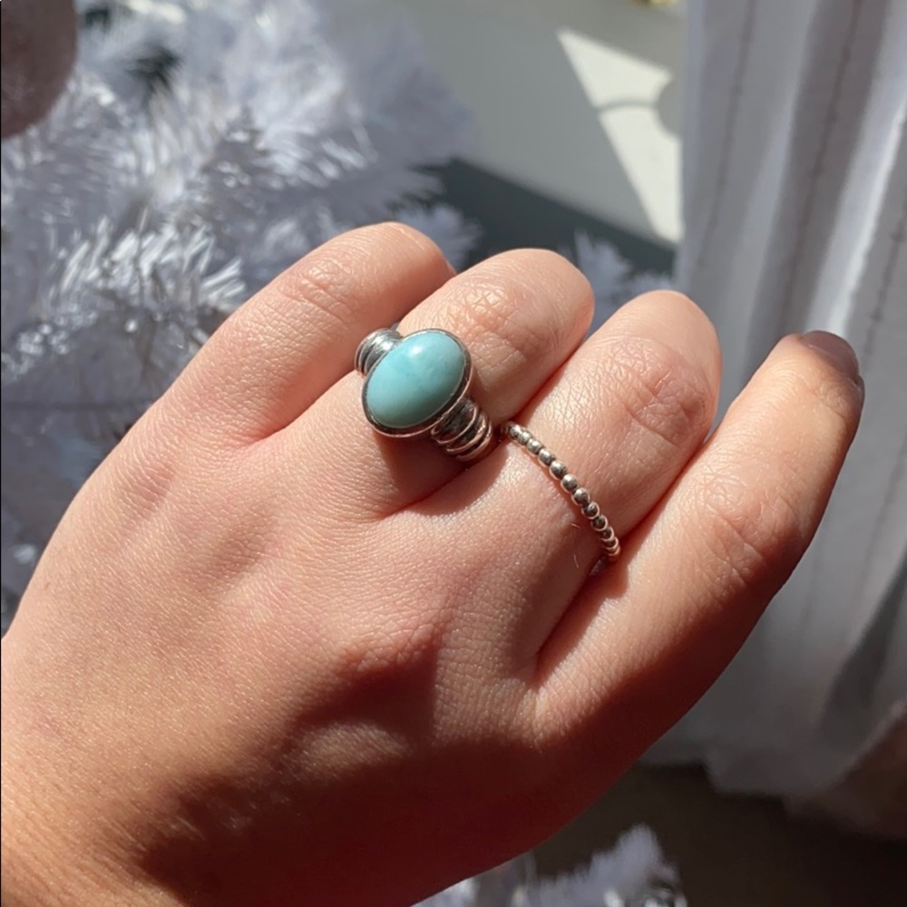 Sterling Silver Blue Beryl Ring